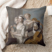 ヒアリング、c.1744-7 (キャンバスの油)の感覚 クッション (ブランケット)