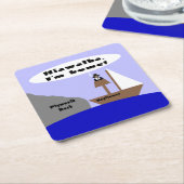 ヒアワサ、帰宅よ スクエアペーパーコースター (アングル)