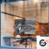 ヒアワタの歌：先住民インディアン戦士&恋人 ウィンドウサイン (カフェ窓)