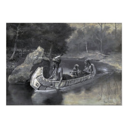 ヒアワタの歌:先住民インディアン戦士&恋人 フォトプリント            (正面)