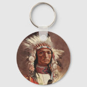 ヒアワタ先住民アメリカインディアンポートレート キーホルダー (裏面)