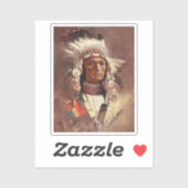 ヒアワタ先住民アメリカインディアンポートレート シール (シート)
