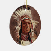 ヒアワタ先住民アメリカインディアンポートレート セラミックオーナメント (右)