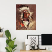 ヒアワタ先住民アメリカインディアンポートレート ポスター (ホームオフィス)
