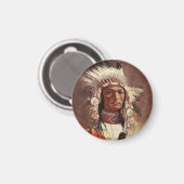 ヒアワタ先住民アメリカインディアンポートレート マグネット (正面/裏面)