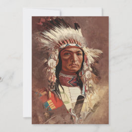 ヒアワタ先住民アメリカインディアンポートレート 招待状