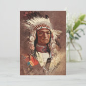 ヒアワタ先住民アメリカインディアンポートレート 招待状 (スタンド正面)