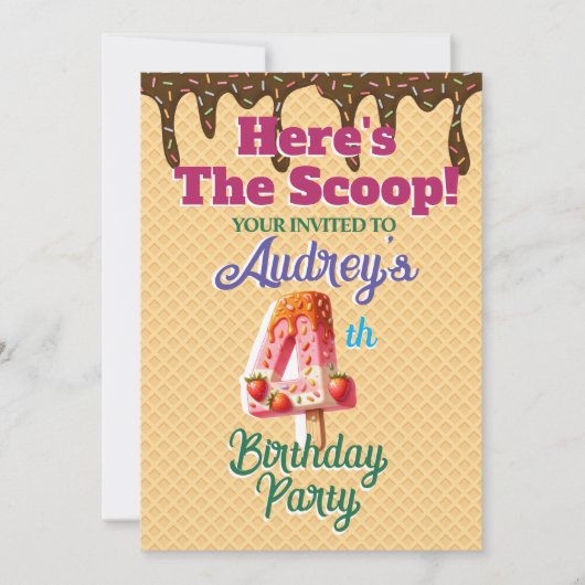 ヒアーズ・ザ・スクープ ワッフルコーン 招待状 (正面)