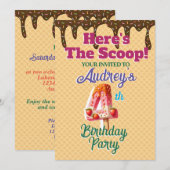ヒアーズ・ザ・スクープ ワッフルコーン 招待状 (正面/裏面)