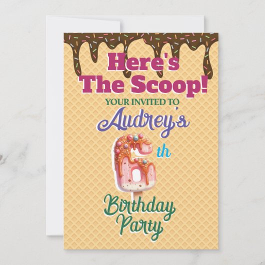 ヒアーズ・ザ・スクープ ワッフルコーン 招待状 (正面)