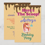 ヒアーズ・ザ・スクープ ワッフルコーン 招待状 (正面/裏面)