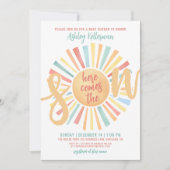 ヒア・カムズ・ザ・サン ボホ ベイビーシャワー 招待状 (正面)