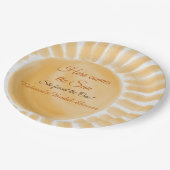 ヒア・カムズ・ザ・サン レイ・イエロー ブライダルシャワー ペーパープレート (アングル)