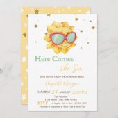 『ヒア・カムズ・ザ・サン』星のベイビーシャワー招待状 招待状 (正面/裏面)