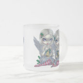 "ヒイラギおよびキヅタ"のマグ フロストグラスマグカップ (正面右)