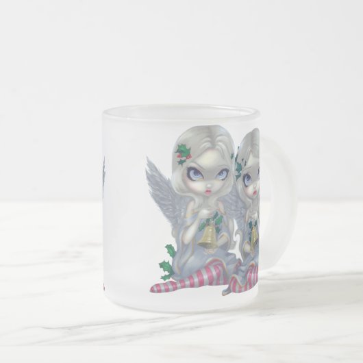 "ヒイラギおよびキヅタ"のマグ フロストグラスマグカップ (正面右)