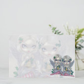 "ヒイラギおよびキヅタ"の文房具 便箋 (スタンド正面)