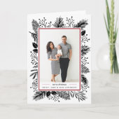 ヒイラギおよびマツ|折られた休日の写真 シーズンカード (正面)