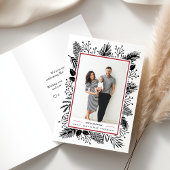 ヒイラギおよびマツ|折られた休日の写真 シーズンカード