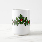 ヒイラギおよびヤドリギのクリスマスのマグ コーヒーマグカップ (中央)