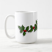 ヒイラギおよびヤドリギのクリスマスのマグ コーヒーマグカップ (左)