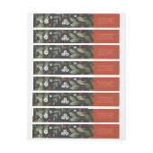 ヒイラギおよび果実の差出人住所ラベル ラップアラウンドラベル (シート)