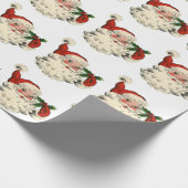 ヒイラギとのヴィンテージサンタ ラッピングペーパー (角)