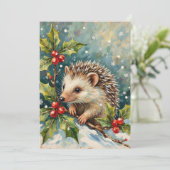 ヒイラギとクリスマスのヴィンテージなハリネズミ シーズンカード (スタンド正面)