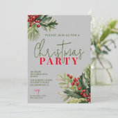 ヒイラギとパインのグレー クリスマスパーティー 招待状 (スタンド正面)