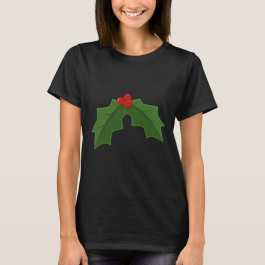 ヒイラギとベリーのクリスマス Tシャツ (正面)