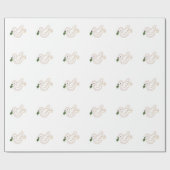 ヒイラギと平和の鳩のクリスマス ラッピングペーパー (フラット)