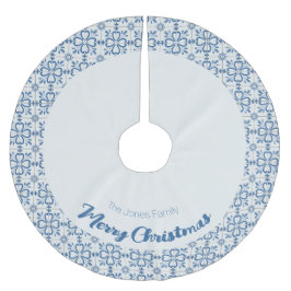 ヒイラギと果実を葉付けた青白い瓦 ブラッシュドポリエステルツリースカート