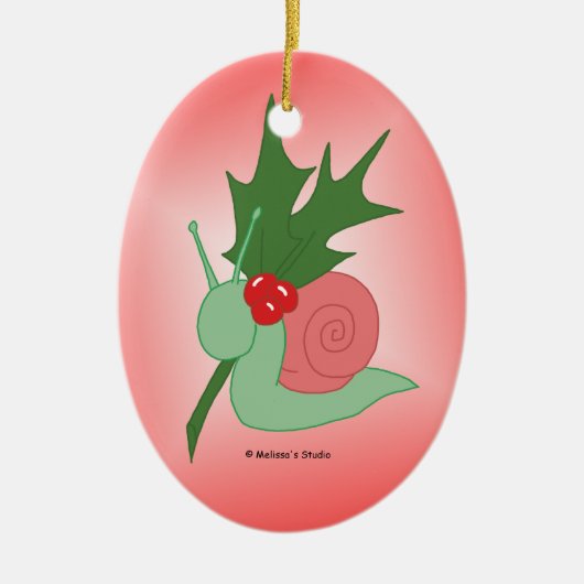 ヒイラギのかたつむり セラミックオーナメント (正面)