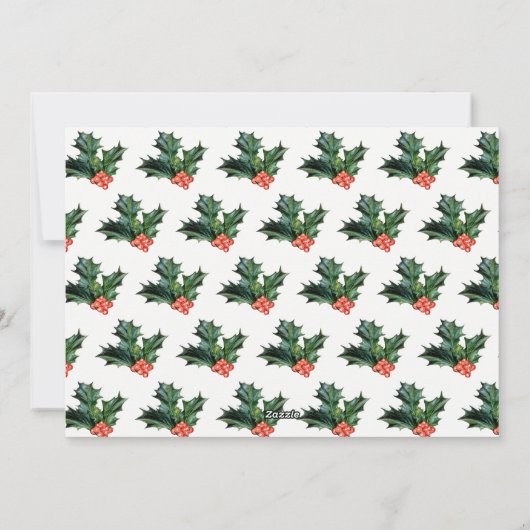 ヒイラギのすてきなクリスマスのヴィンテージバスクリスマス シーズンカード (裏面)