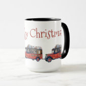 ヒイラギのすてきなクリスマスのヴィンテージバスクリスマス マグカップ (正面右)