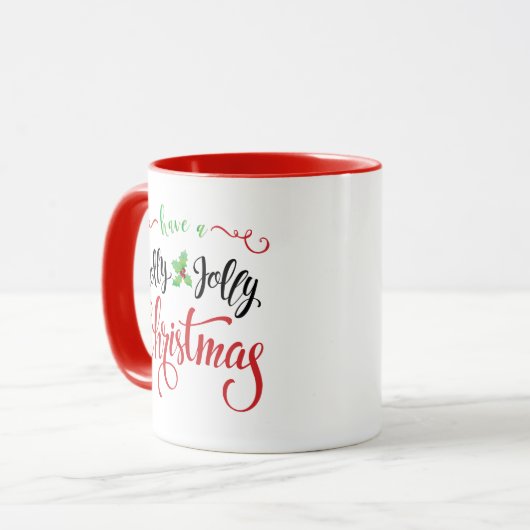 ヒイラギのすてきなクリスマスを持って下さい マグカップ (正面左)