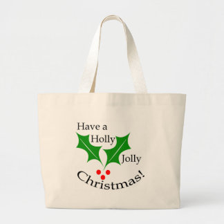 ヒイラギのすてきなクリスマスを持って下さい! ラージトートバッグ