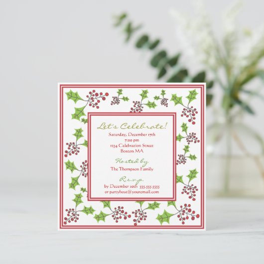 ヒイラギのすてきな休日のパーティの招待状 招待状 (スタンド正面)