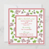 ヒイラギのすてきな休日のパーティの招待状 招待状 (正面)