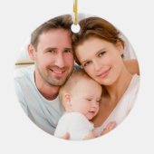 ヒイラギのすてきな雪片のクリスマスPhoto|のサファイア セラミックオーナメント (裏面)