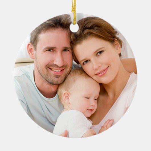 ヒイラギのすてきな雪片のクリスマスPhoto|のサファイア セラミックオーナメント (裏面)