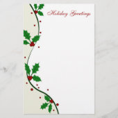 ヒイラギのクリスマスの文房具 便箋 (正面)