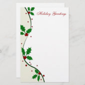 ヒイラギのクリスマスの文房具 便箋 (正面/裏面)