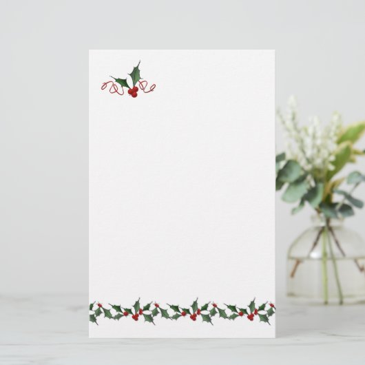 ヒイラギのボーダー休日の文房具 便箋 (スタンド正面)