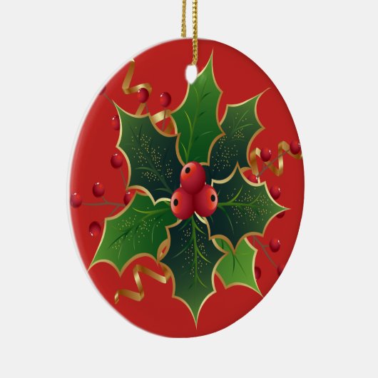 ヒイラギのヤドリギのクリスマスツリーの陶磁器のオーナメント セラミックオーナメント (右)