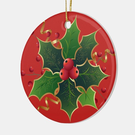 ヒイラギのヤドリギのクリスマスツリーの陶磁器のオーナメント セラミックオーナメント