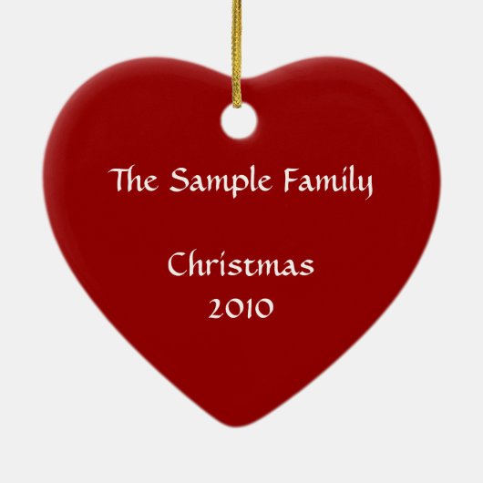 ヒイラギのリースのハートの写真のパーソナライズなオーナメント セラミックオーナメント (裏面)