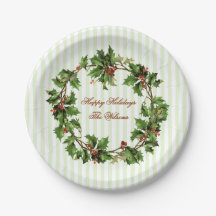 ヒイラギのリースのヴィンテージのパーソナライズなクリスマス