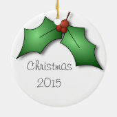 ヒイラギのリースの写真のオーナメント セラミックオーナメント (裏面)