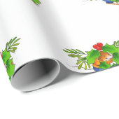 ヒイラギの包装紙を持つかわいいマウス ラッピングペーパー (ロールコーナー)